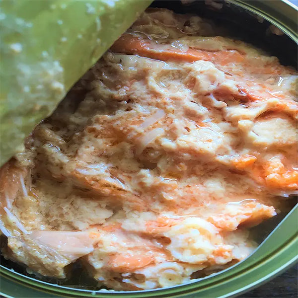 open can of bone-in sockeye salmon