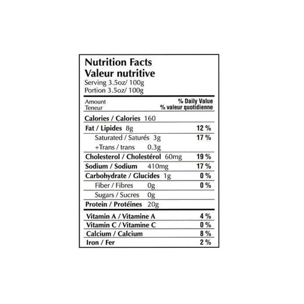 maple candy wild smoked salmon nutrition facts