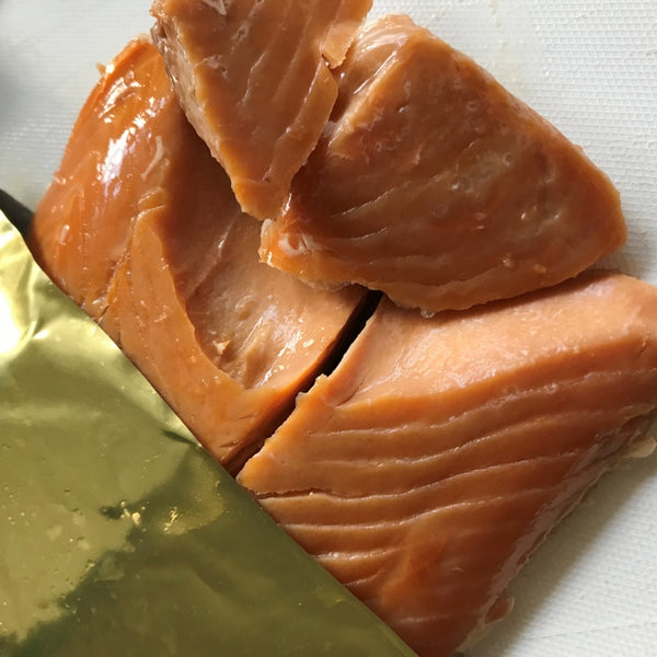 pink smoked salmon retort