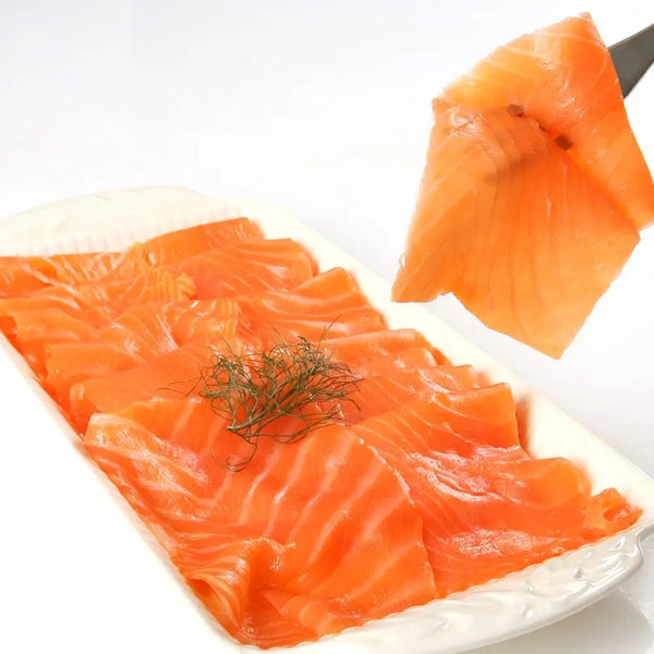 plate of king smoked salmon lox