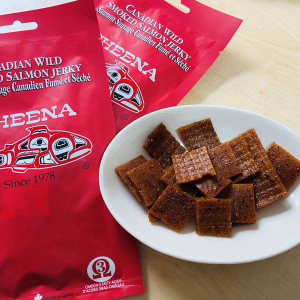 Wild Smoked Salmon Jerky Bite-Size Peppered 30g